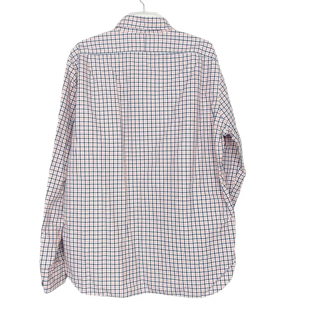 J. Crew Blue Orange Plaid Slim Fit Long Sleeve Button Down Sz XL